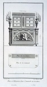 Conception pour une commode et un secrétaire, de 